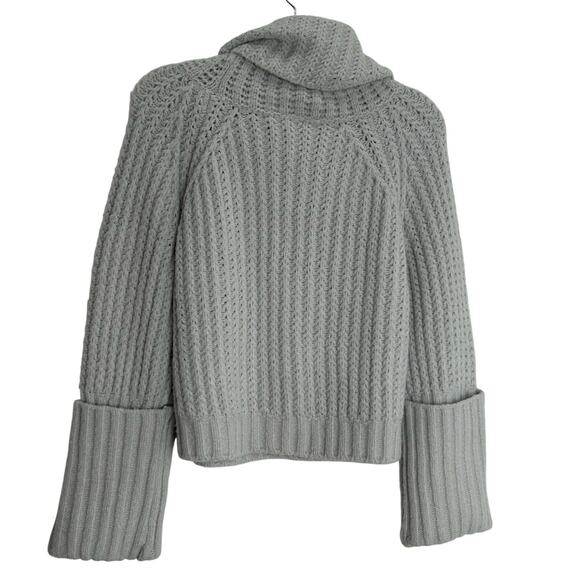 Jason Wu turtleneck sweater light gray chunky knit crop medium boxy oversized - Picture 6 of 6